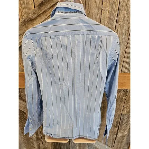 Abercrombie & Fitch muscle shirt sz small long sleeve button up career casual ^ - Picture 2 of 7